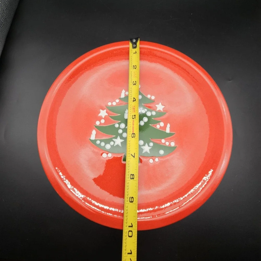 5 Waechtersbach Germany Red Christmas Tree Dinner Plates 10